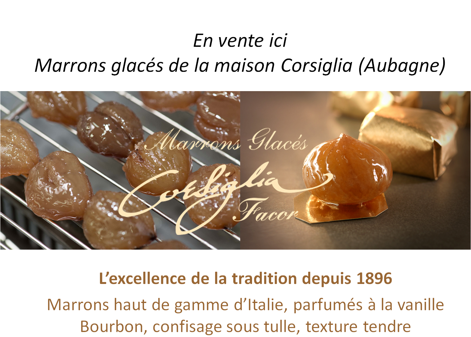 12 Marrons glacés de la maison Corsiglia